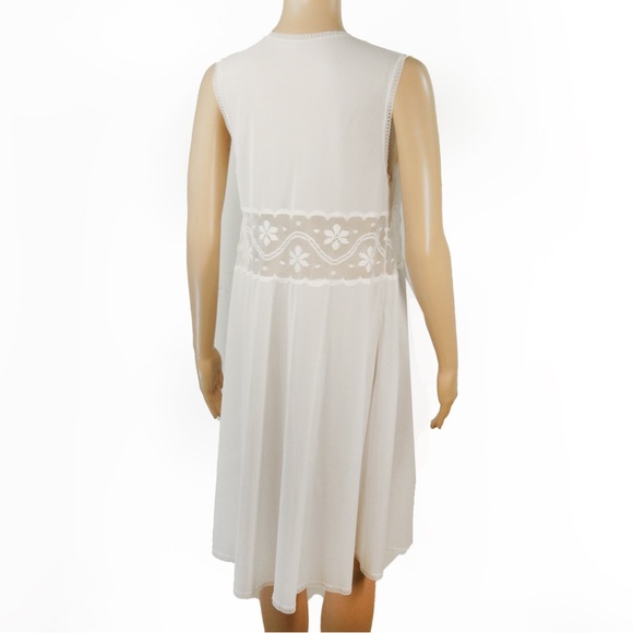 Vintage 60s 70s Retro White Lace Night Slip Dress w Matching Robe - Picture 5 of 5